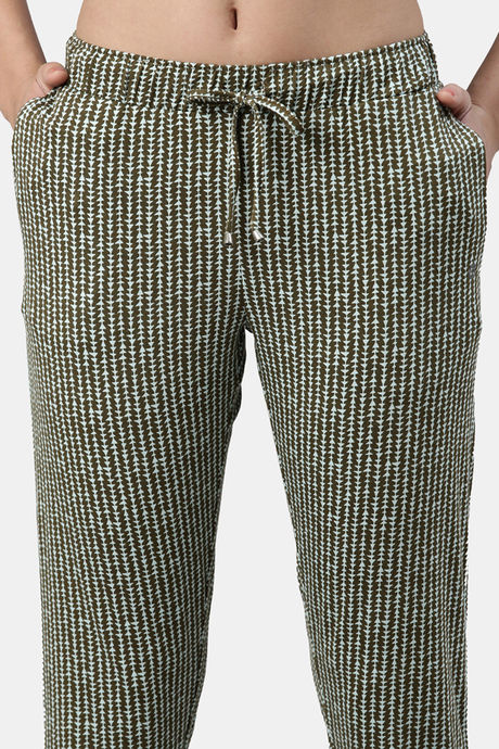 Enamor Viscose Loungewear Bottom - Armygreen Arrowhead Aop — image 9